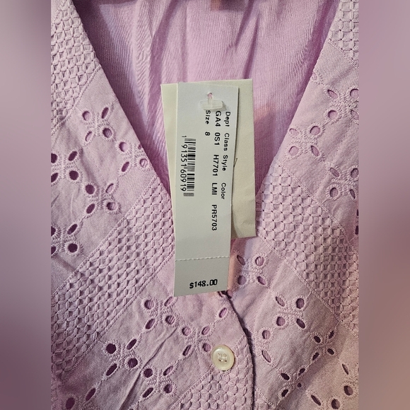 NWT J.Crew Lavender Eyelet Dress - Picture 5 of 9